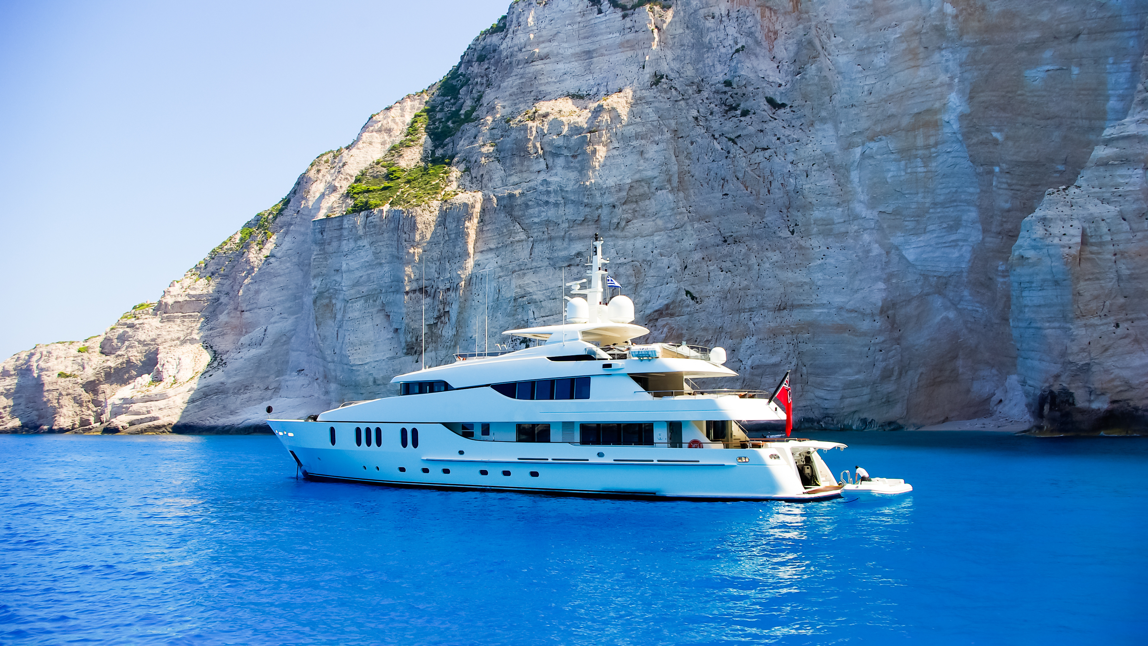 Private yacht at anchor in Zakynthos, Greece